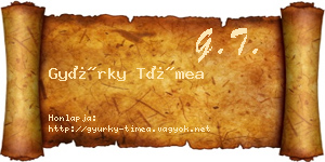 Gyürky Tímea névjegykártya